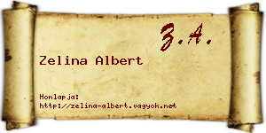Zelina Albert névjegykártya